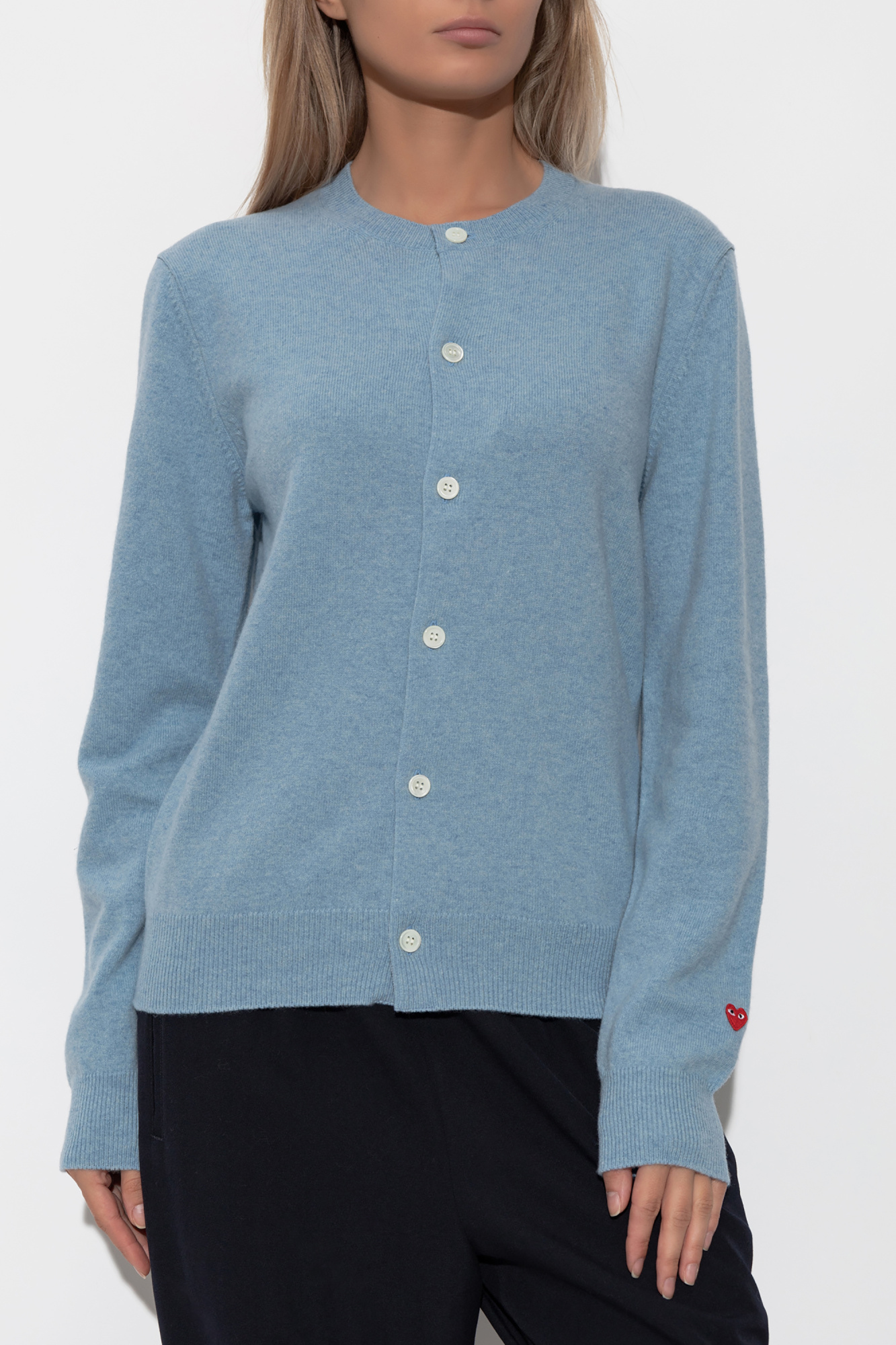 Blue Wool Cardigan Comme des Garçons Play - Vitkac Canada